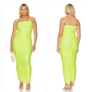 Good American strapless neon maxi dress